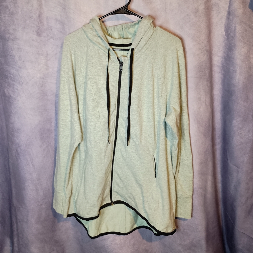 Livi Active Green Athletic Lightweight Full Zip Hoodie